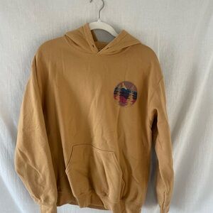 Men's Casual Tan Hoodie with Graphic